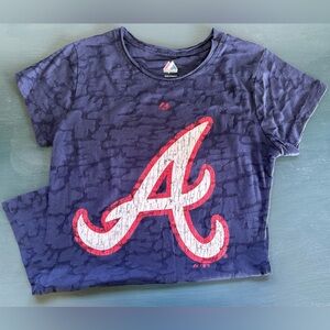 Atlanta Braves Majestic Distressed T-shirt